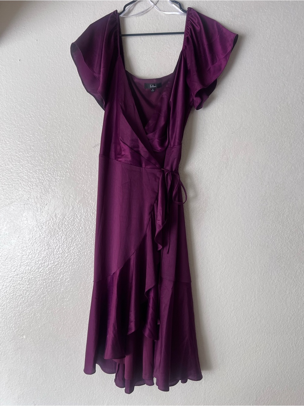 Serene Sight Plum Purple Midi Wrap Dress - Picture 4 of 9